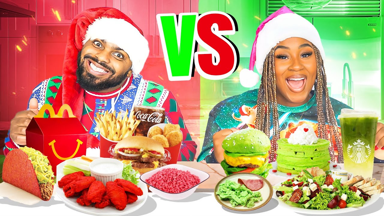 RED VS GREEN FOOD CHALLENGE!