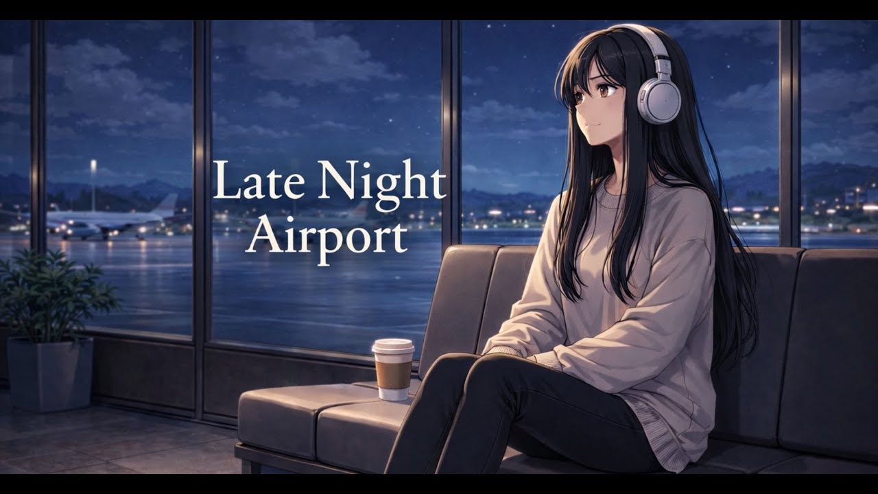 Night Airport Ambience ✈️ Calm Lo-Fi for Focus & Relax  — 10 Hours | With Hanna