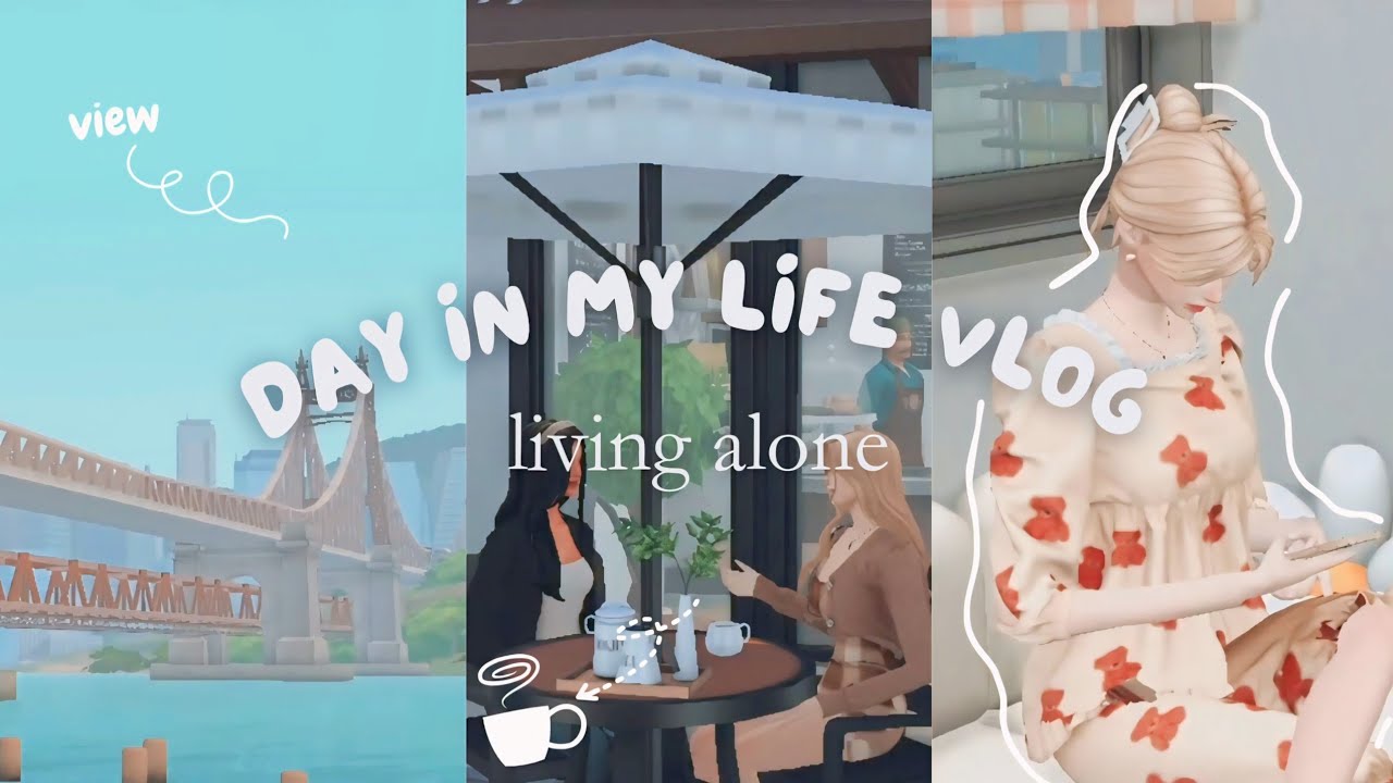Vlog ☁️🧸: applying for college & going on coffee dates with my bff | Sims vlog