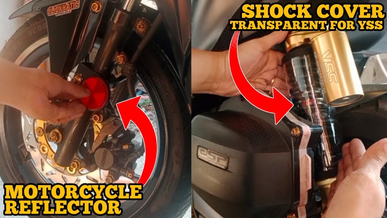 motorcycle reflector & rear shock cover accessories | honda click 125i v2