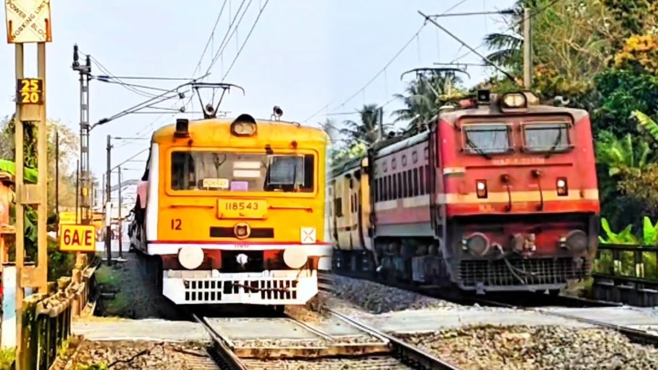 Unique type of EMU Local & Very old Model Express+ Full loaded magari ।