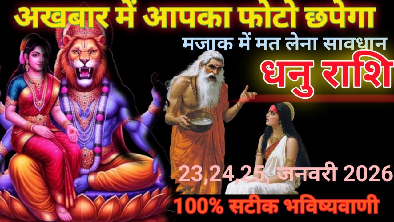 धनु राशि वालों 23,24,25 जनवरी 2026 से अखबार में आपका फोटो छपेगा मजाक में 🏹 जीवन में सबसे बड़ी सफलता 