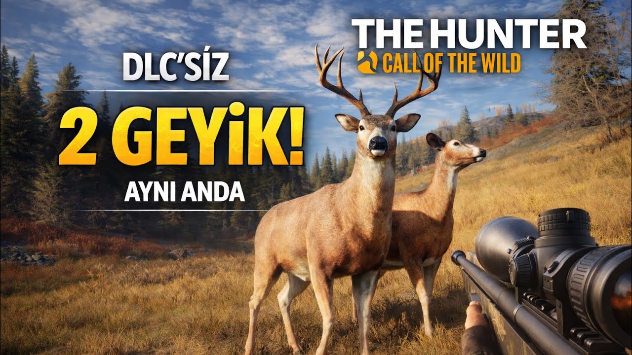 Aynı Anda 2 Geyik! | 2 Deer One Shot?! (No DLC Map) | The Hunter: Call of the Wild