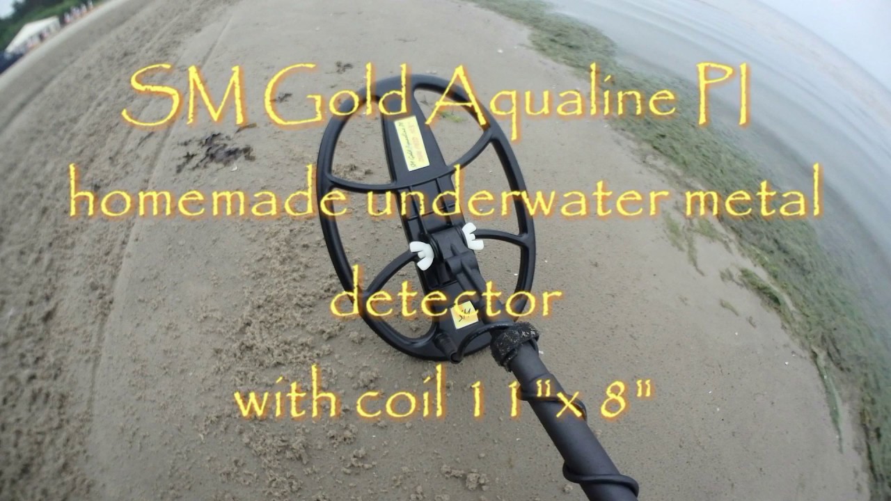 SM Gold Aqualine PI - homemade metal detector , with Dual Field coil 11"x 8"