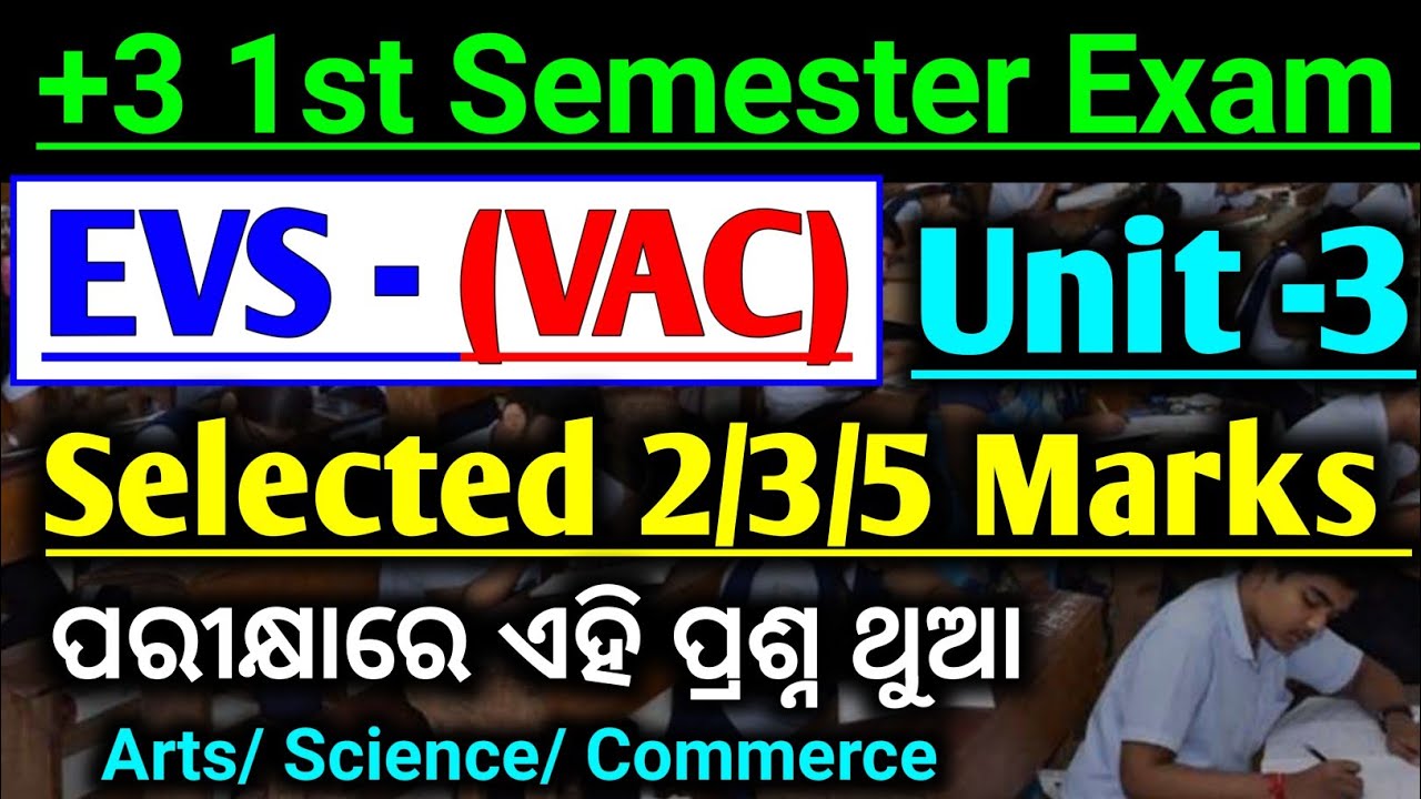 Unit 2 ରୁ ବାସ୍ କେବଳ ଏତିକି | Evs Selected Questions For 1st Semester Exam || Natural Resource Evs vac
