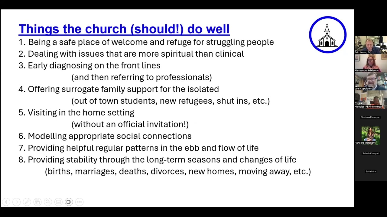 The role of pastoral care in MH challenges. Church, community and clinic - A full circle of care.
