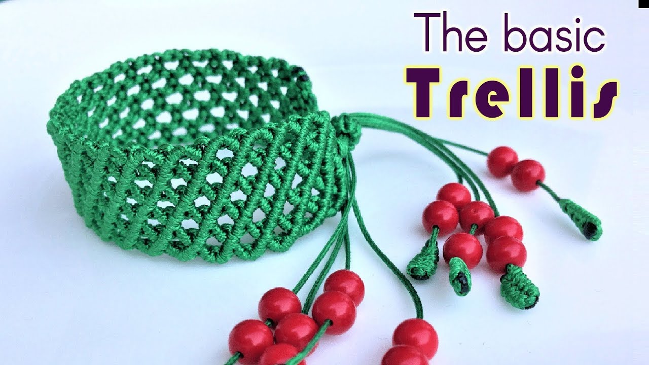 Macrame bracelet tutorial- The basic trellis pattern - Simple but pretty idea craft