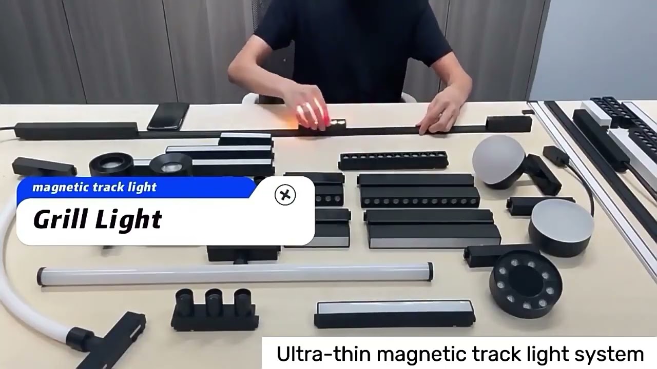 Ultra Slim Magnetic Track rail Light system 48V Magnetic Led Track Light Smart Tuya Magnetic track