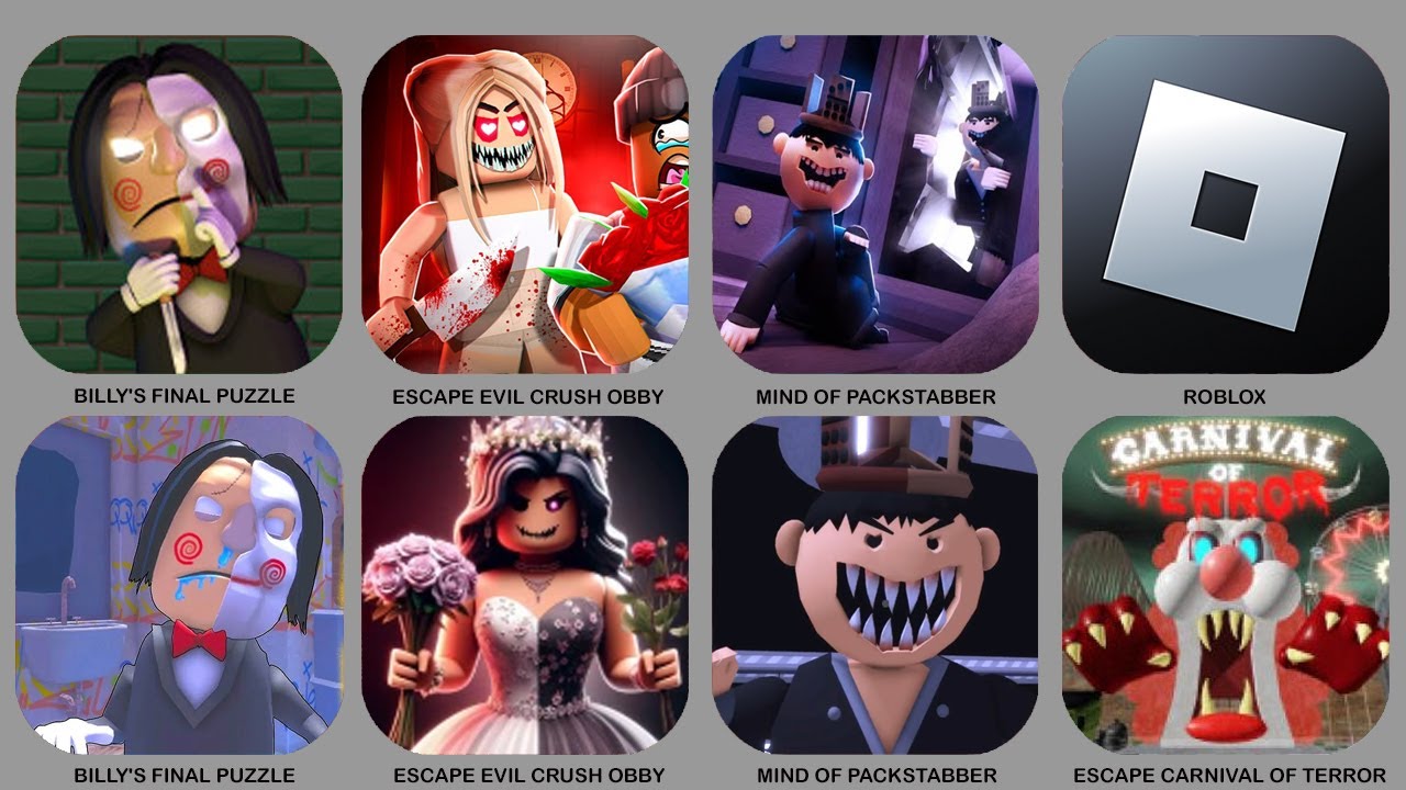 ROBLOX : BILLY'S FINAL PUZZLE, ESCAPE  EVIL CRUSH OBBY, MIND OF PARKSTABBER,.....