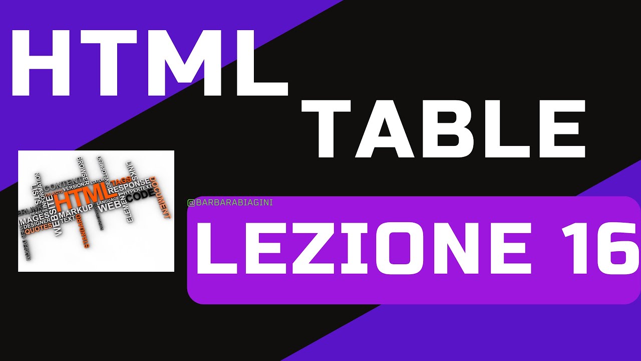 HTML 16 tutorial ita tabella TABLE