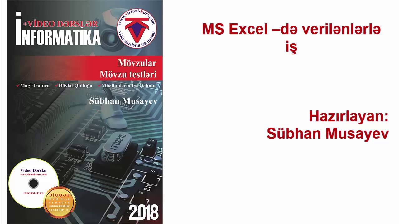 MS Excel –də verilənlərlə iş