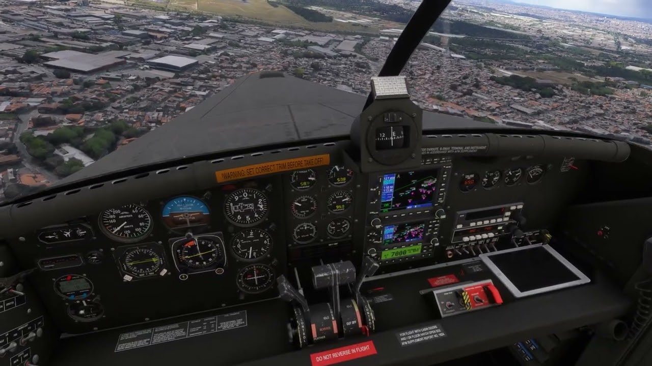 MSFS 2024 Pilatus PC-6 pousando em Guarulhos sob chuva