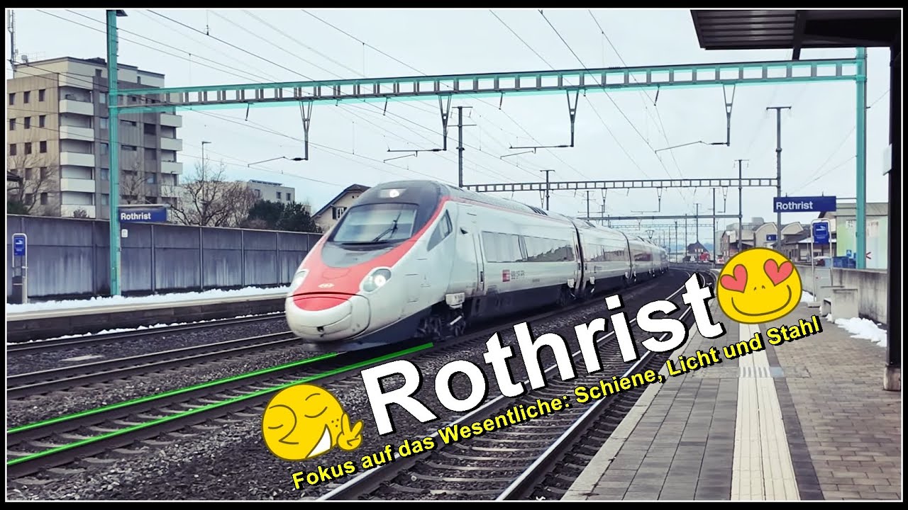 Fokus auf das Wesentliche: Schiene, Licht und Stahl!! Züge bei Rothrist!
