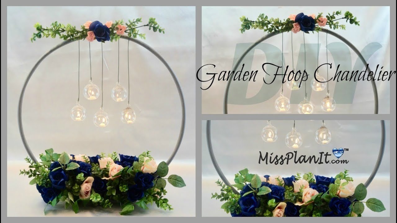 Dollar Tree Hula Hoop Wedding Chandelier Centerpiece |DIY Wedding Tutorial