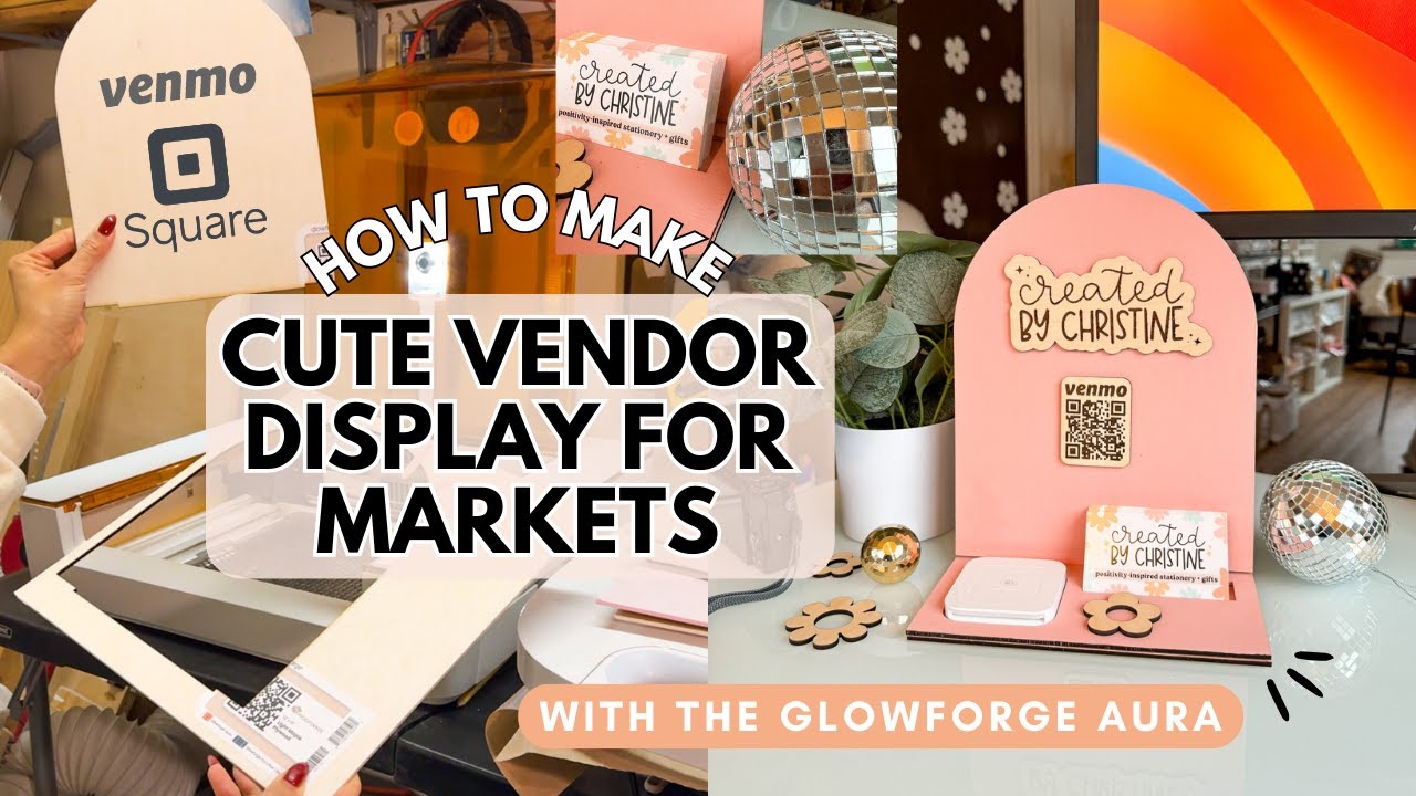Cute Craft Vendor Display for Market Checkouts | fits square reader, venmo payments, business cards