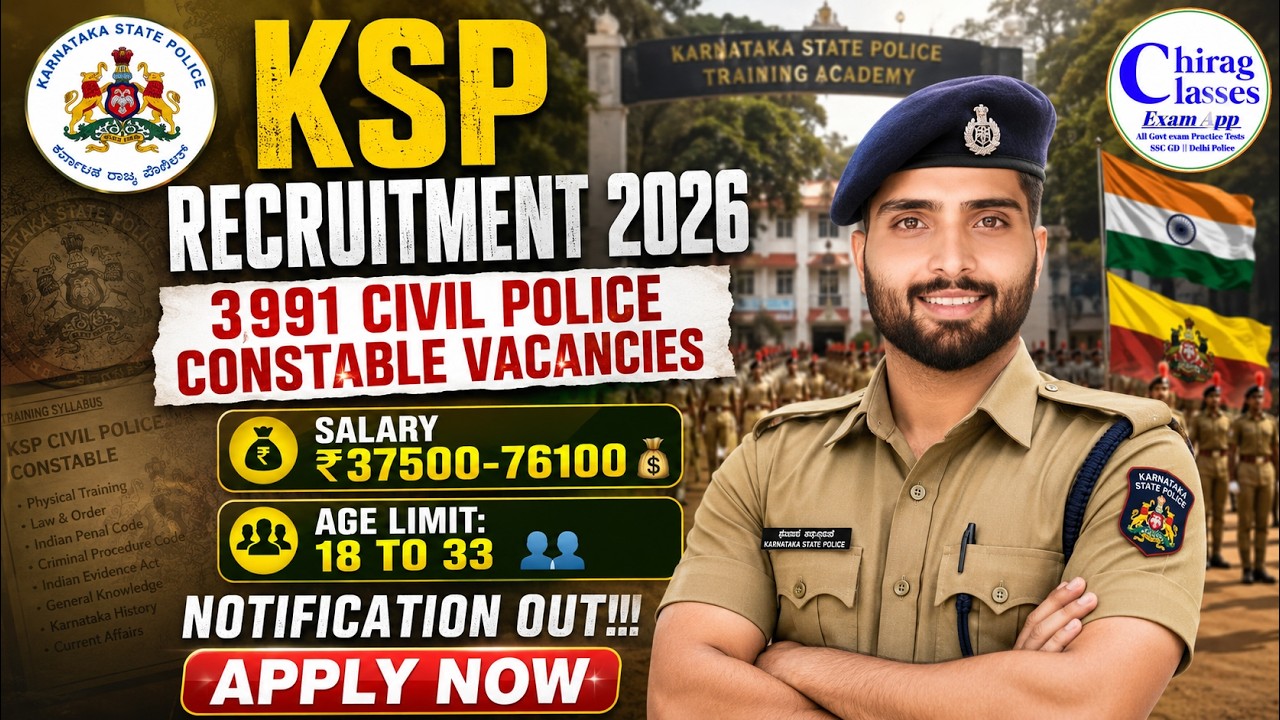 KSP Civil Police Constable Recruitment 2026 Notification | Karnataka Police 3991 Posts
