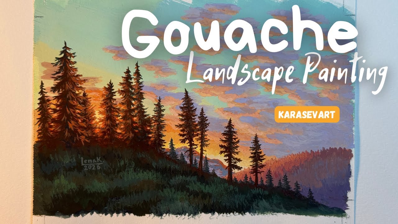 Gouache Landscape Painting
