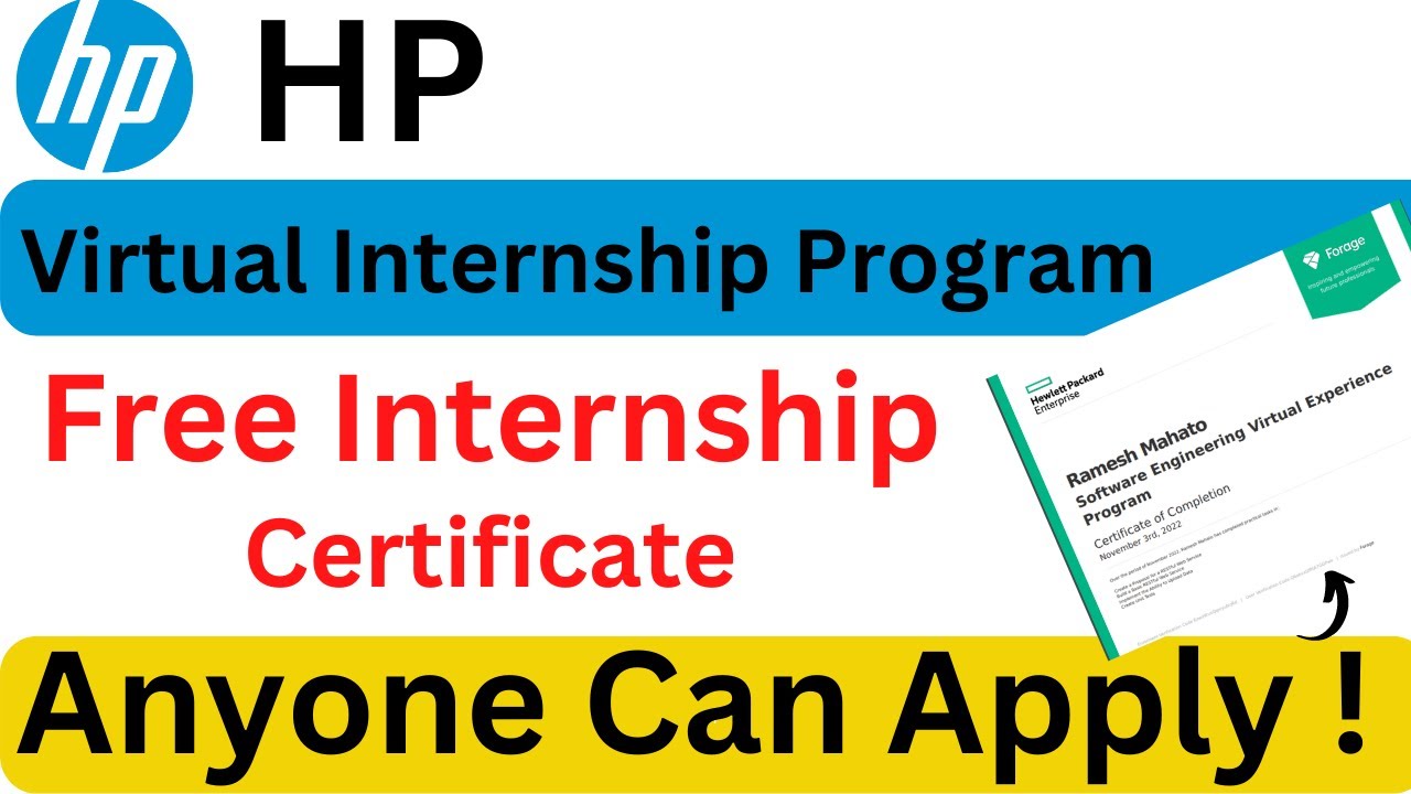 HP Virtual Internship Program | HP Internship 2022 | Free Internship Certificate