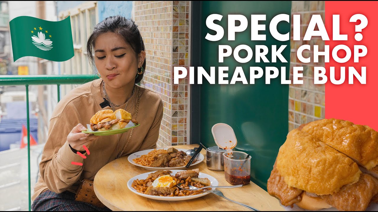 Pineapple Pork Chop Bun 豬扒菠蘿包 with peanut butter!? (Macau Food) | Try La!