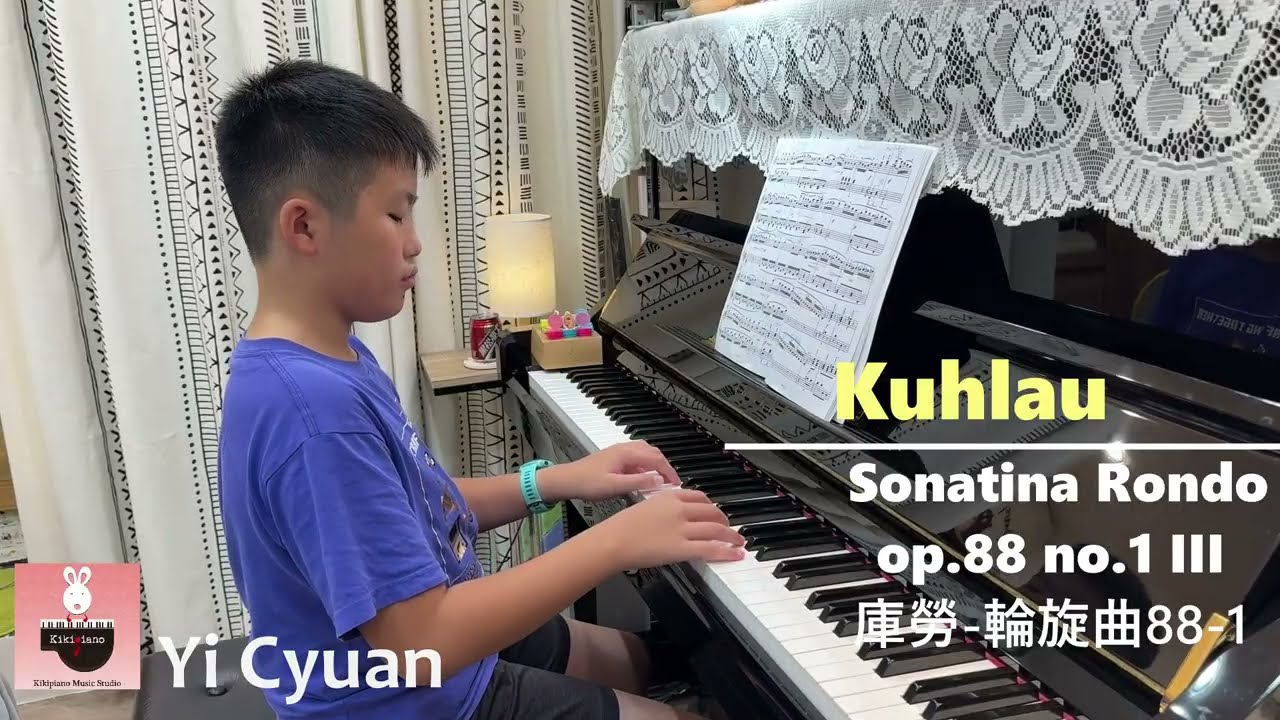 Yi Cyung_國際鋼琴檢定四級三首曲子 W.F.Bach-春、庫勞-小奏鳴曲op.88-1 III、葛利格-華爾滋op.12-2 (85分優等）