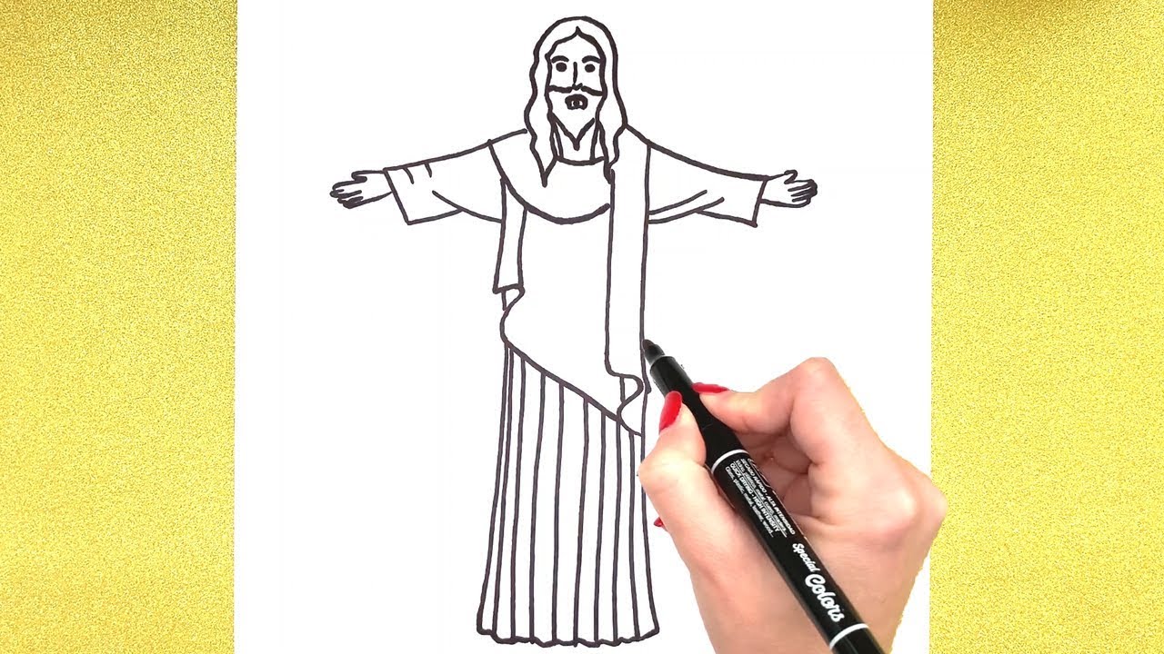 Jesus Drawing: How to Draw Jesus 📿|EASY| Step by step drawing | Super Easy Drawing
