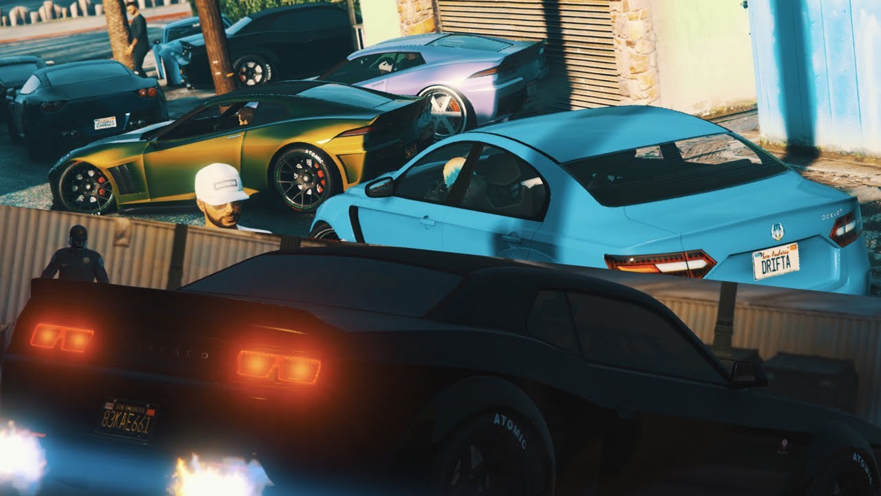 GTA5 CAR MEET DRAG RACING DRIFTING & BLOCK PARTY!