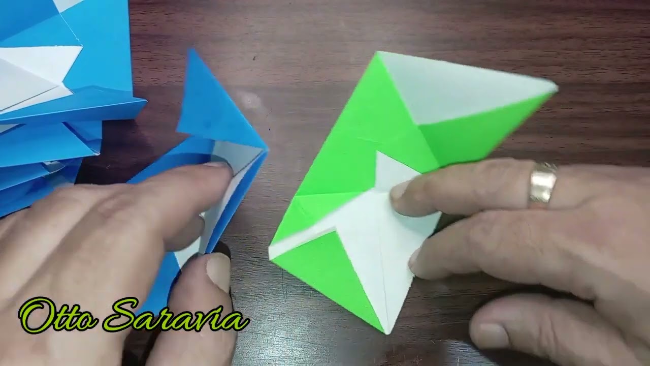 Matemática y Origami. Poliedros Regulares. Icosaedro. Plegado por Sensei Otto Saravia.