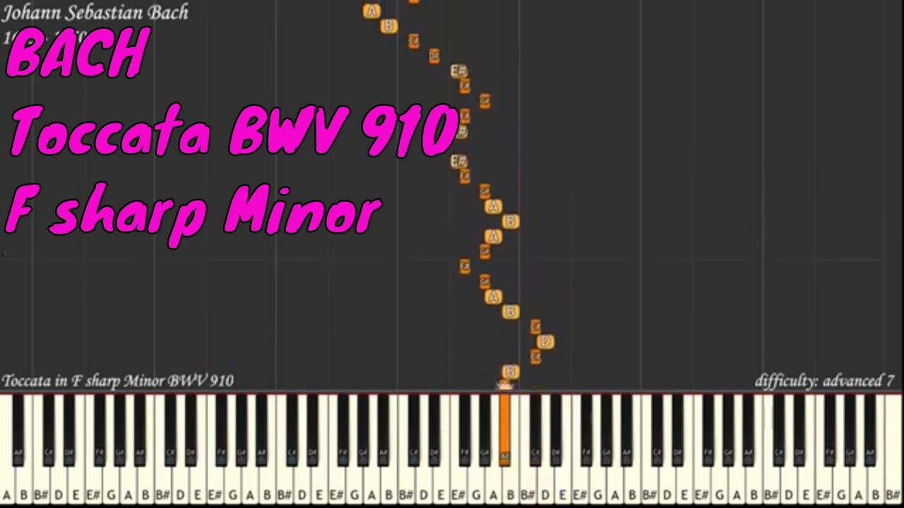 JS Bach - Toccata in F sharp Minor BWV 910 | Synthesia Piano Tutorial | Library of Music