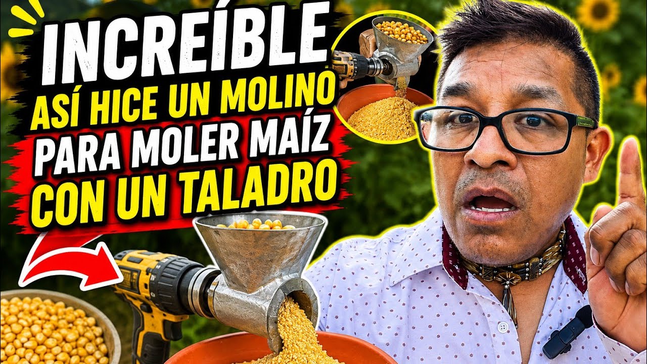 COMO HACER UN MOLINO de Maíz con un Taladro muy económico y rentable #viral  #shorts 
