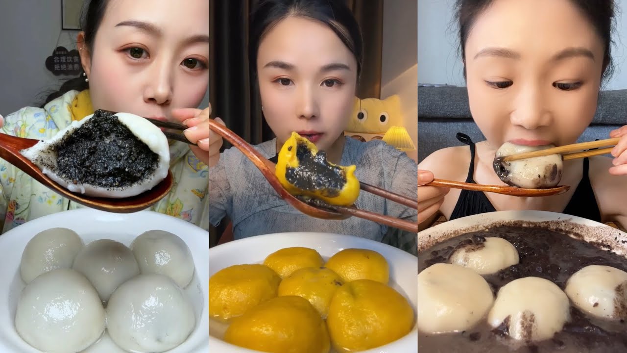 ASMR | EATING CHINESE WITH RED BEAN PURE | EATING SOUNDS Kırmızı Fasulye Ezmeli Mantı Yeme mukbang 
