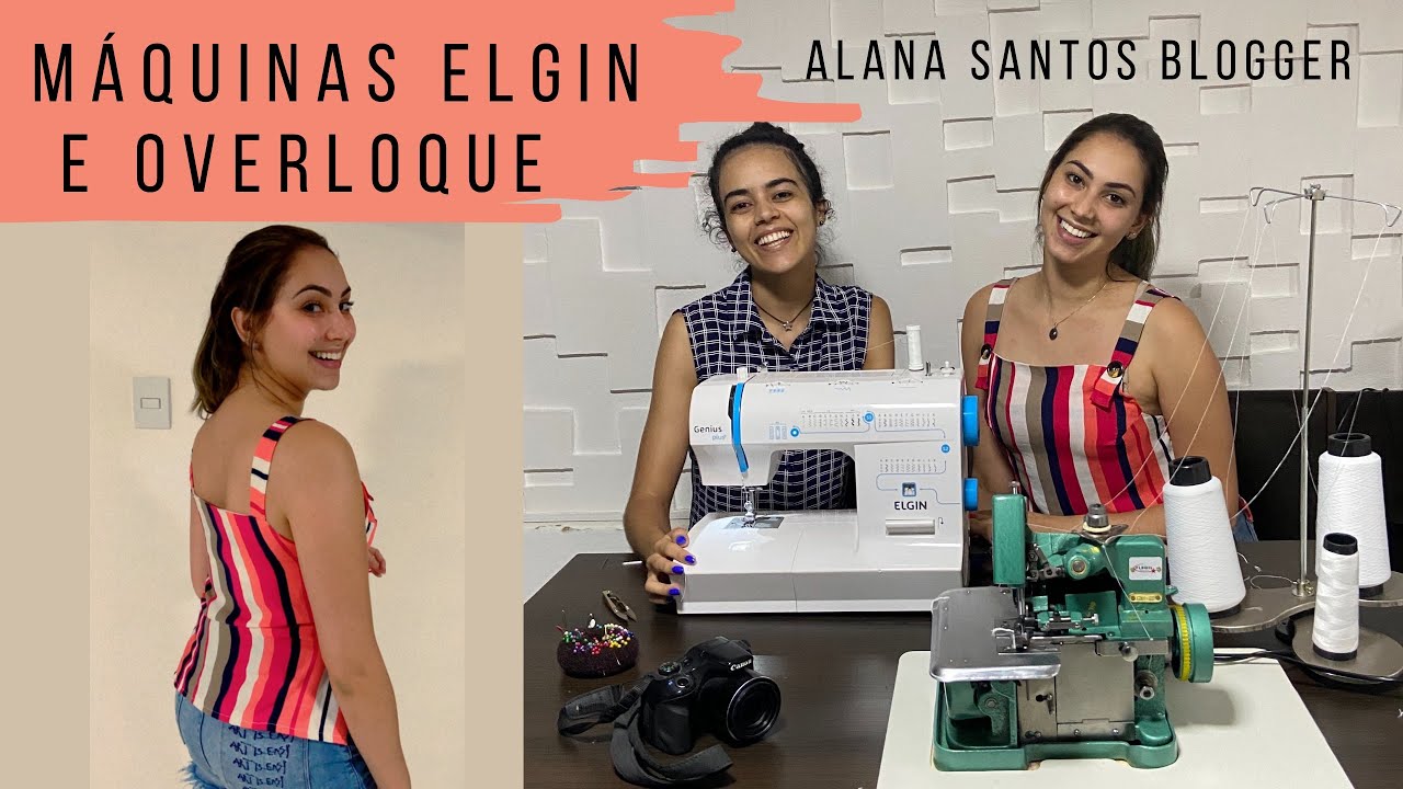 Máquina  doméstica elgin Genius e overloque chinesinha  da minah prima Alana Santos Blogger