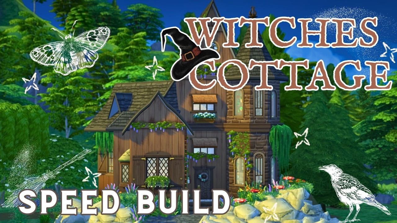 BUILD A WITCHY COTTAGE WITH ME // Speed Build // NO CC