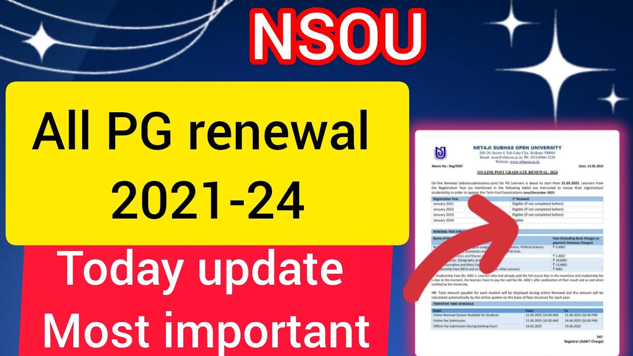Nsou pg renewal update 2025