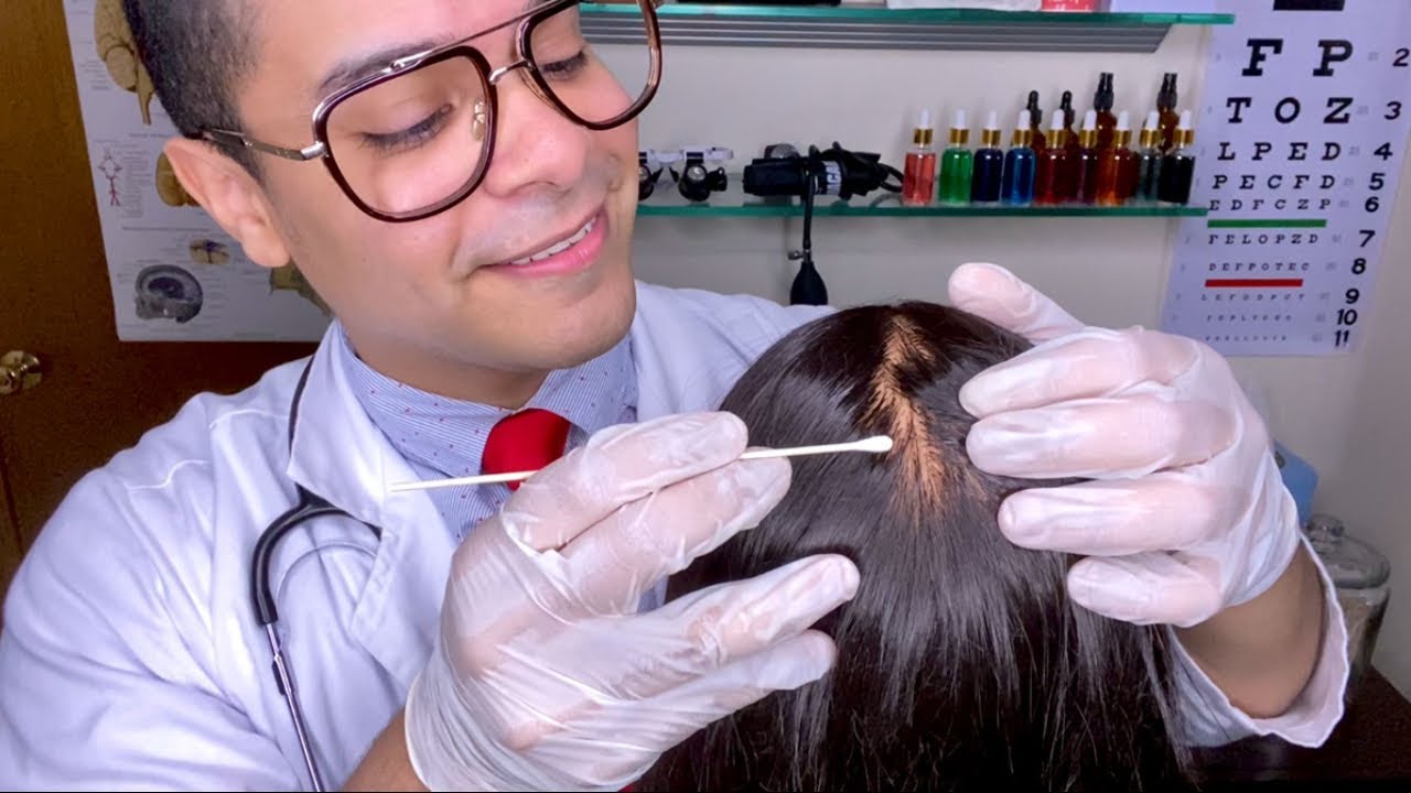 ASMR Doctor Scalp & Lice Check Inspection Exam Roleplay Male (Medical Exam, Glove Sounds, Massage)