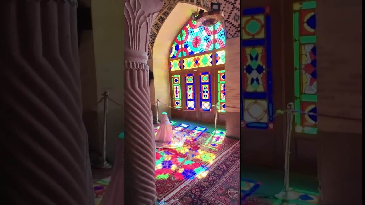Visiting the Pink Mosque in Shiraz Iran #iran #mosque #travelvlog