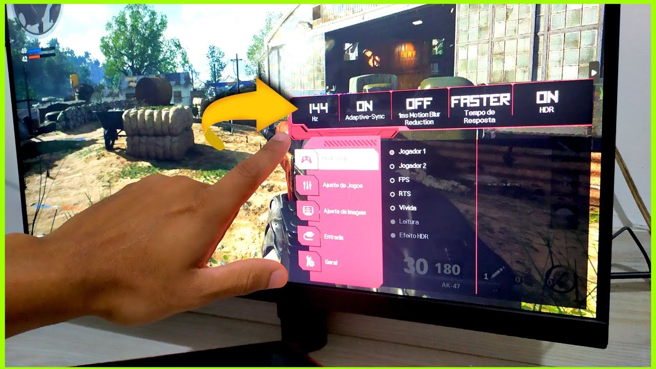 Como Configurar o Monitor Gamer LG 27 144 hz - 27GL650F - Minhas configurações