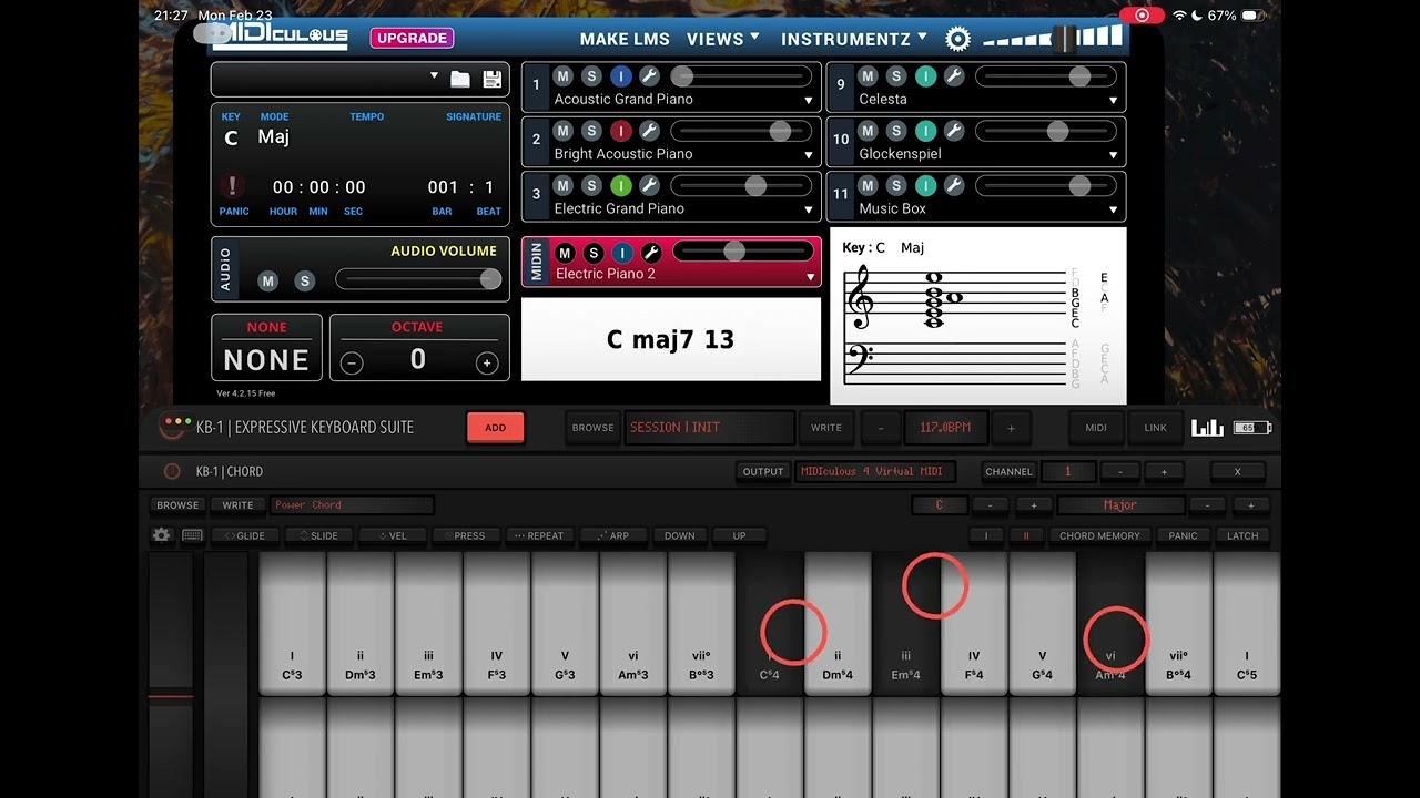 KB1 MIDI chord to Midiculous