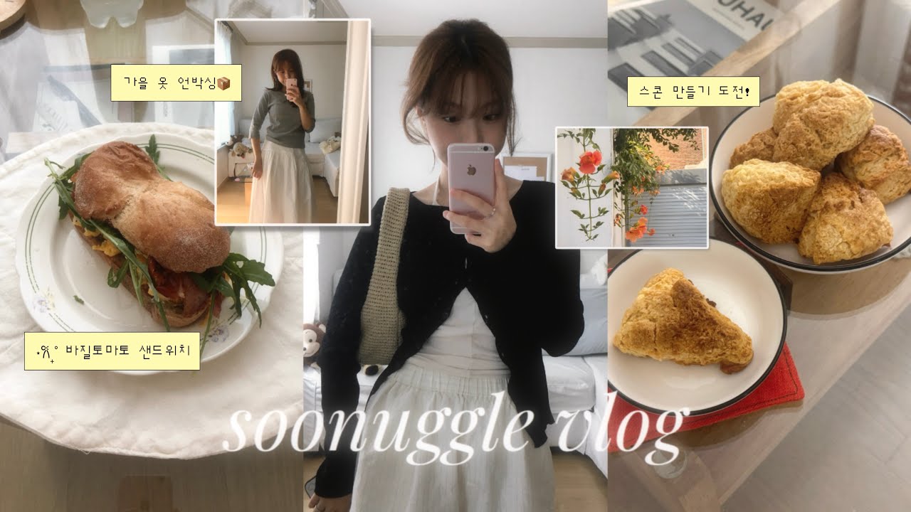 [VLOG] 다 놀았니? 공부하렴📚| 안국 카공 | 바질토마토 샌드위치🥪| 스콘만들기 도전! | 가을옷 언박싱📦(낫띵리튼, 아르토, 이브세이지, 나이키)