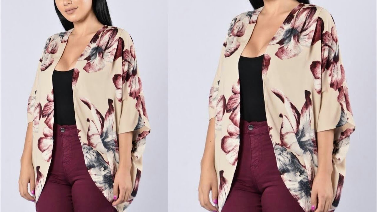 DIY kimono jacket / top cutting and stitching very easy method step by step