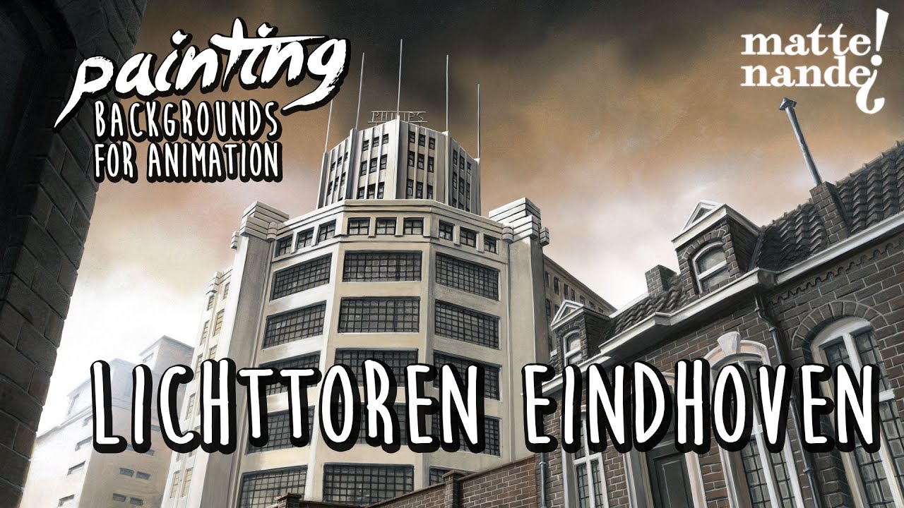 Lichttoren Eindhoven | Painting Backgrounds for Animation | Nicker Poster Colour