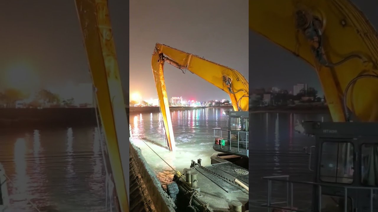The bucket dredger is working！！！#dredger #dredging #bucketdredger #dredgerpipe #customdredger