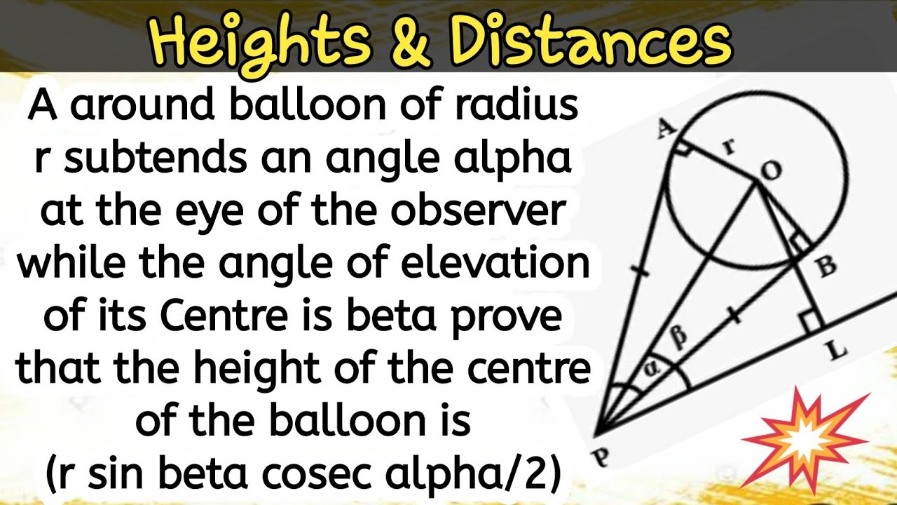 A round balloon of radius r subtends an angle alpha at the eye of the observer while the angle of...