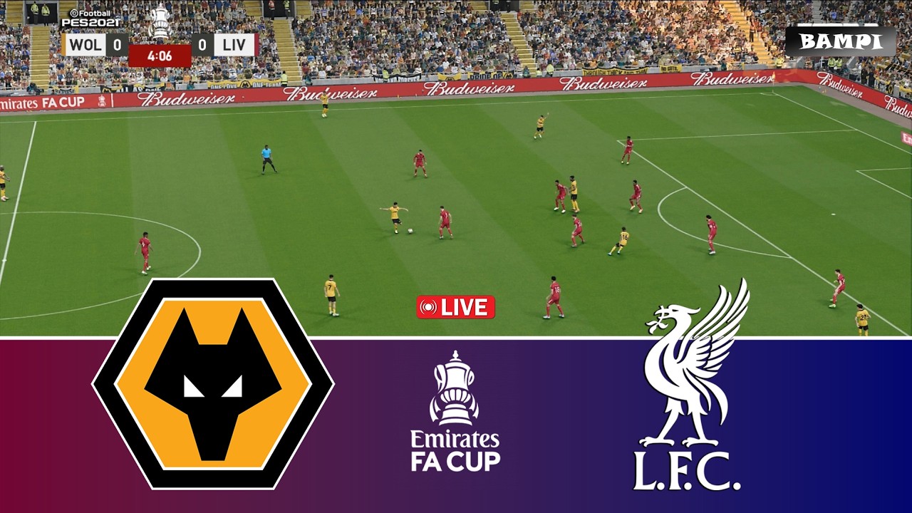 🔴LIVE : WOLVERHAMPTON vs  LIVERPOOL - Emirates FA Cup 2025/26 - Video Game Simulation