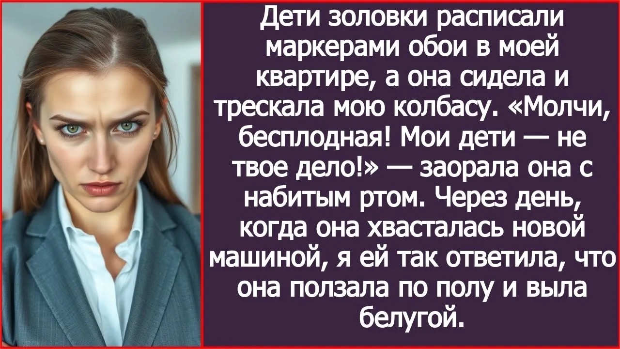 «Молчи, бесплодная!» — заорала золовка, когда ее дети изрисовали стены в моей квартире