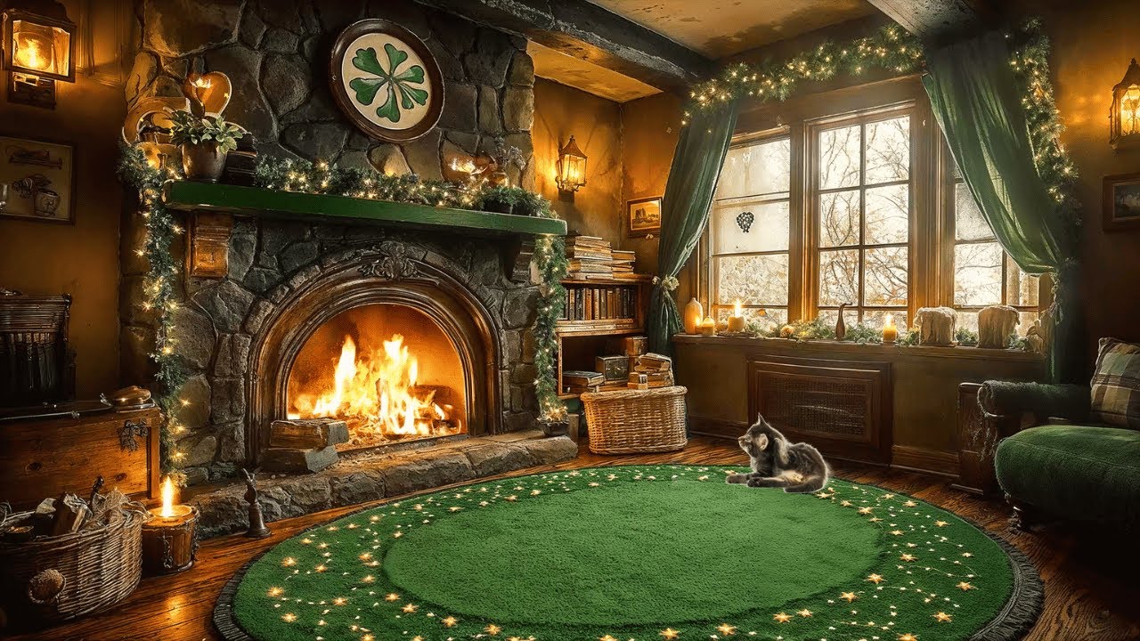 St. Patrick’s Day Jazz ☘️ Cozy Irish Pub Vibes | Smooth Jazz & Fireplace Ambience for Relaxation