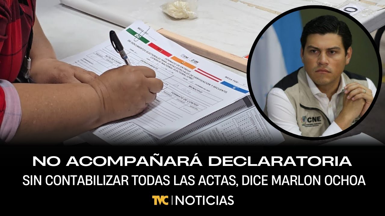 Consejero CNE, Marlon Ochoa, dice que no acompa&ntilde;ar&aacute; declaratoria sin contabilizar todas las actas