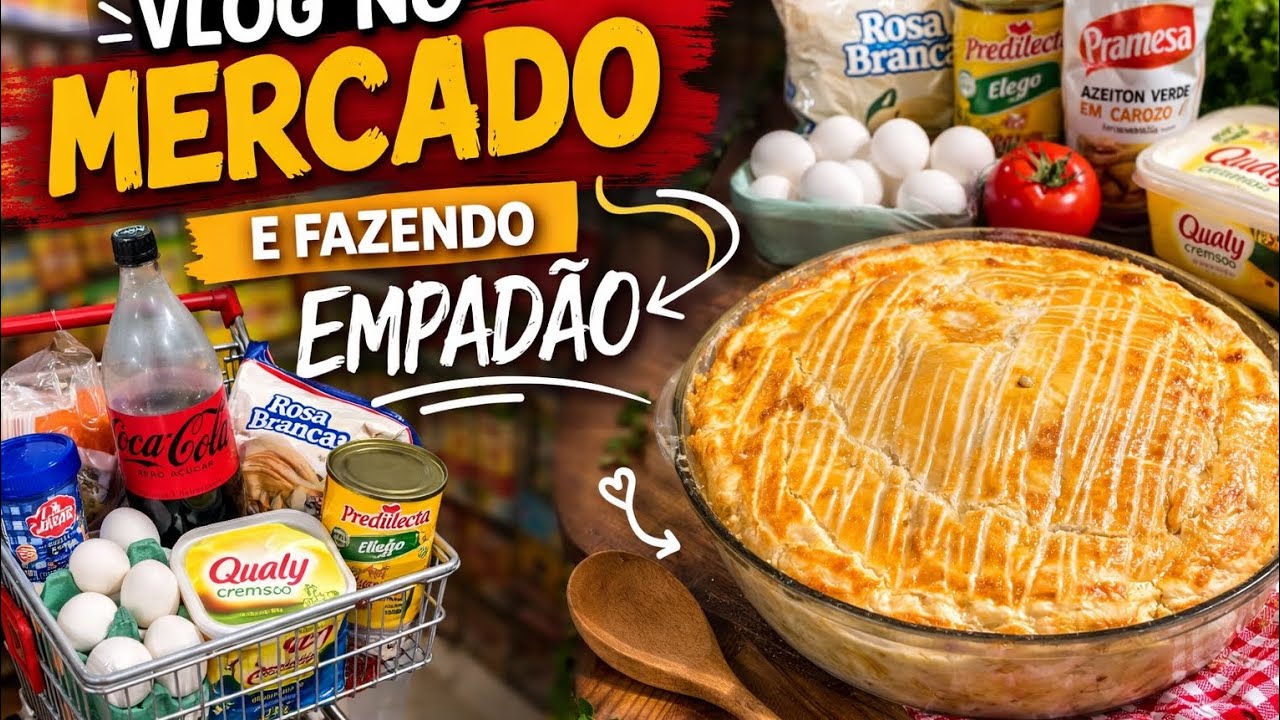 Fui ao Mercado e Fiz um EMPADÃO GIGANTE em Casa 😱🥧 | Vlog de Compras + Receita