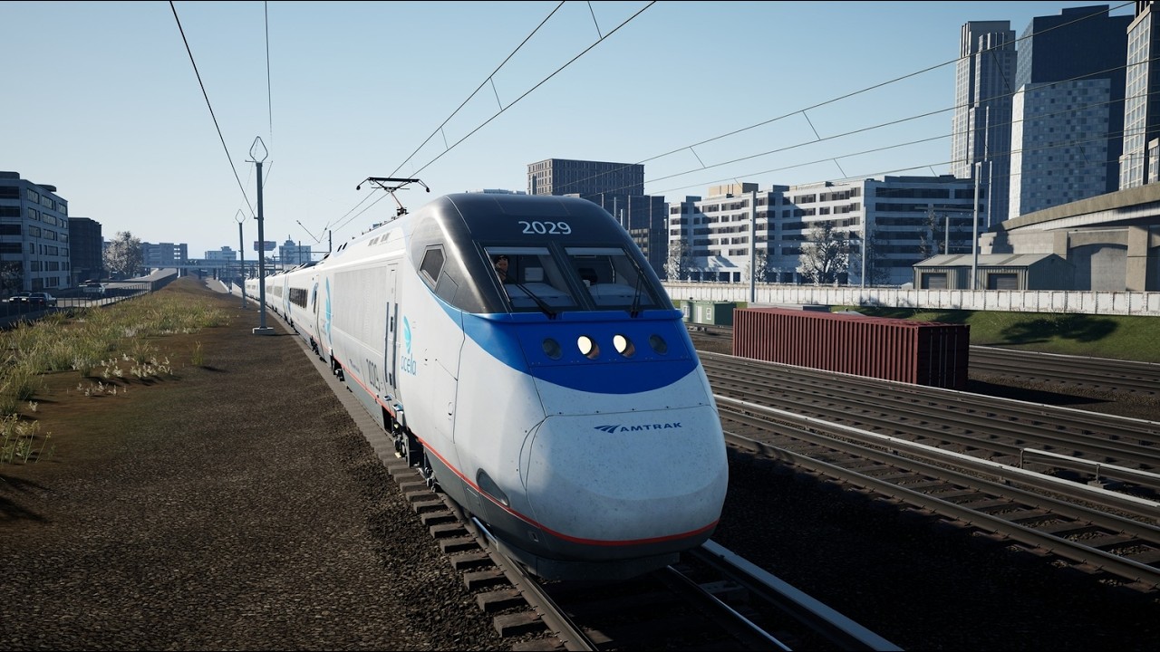 Driving an Acela from Boston to New York Penn Station in Train Sim in 4K 🇺🇸