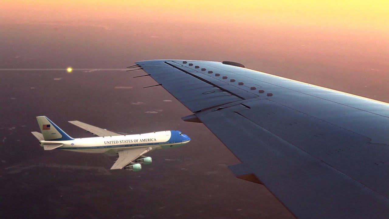 UFO encounters Air Force One, the official aircraft of the President of the United States