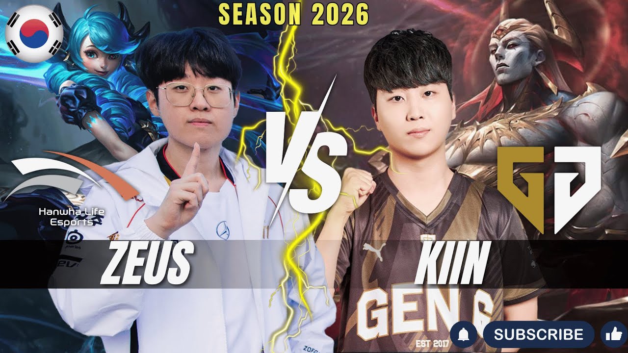 HLE Zeus vs GEN Kiin - Zeus GWEN vs Kiin ZAAHEN Top - Patch 26.2 KR Ranked | lolrec